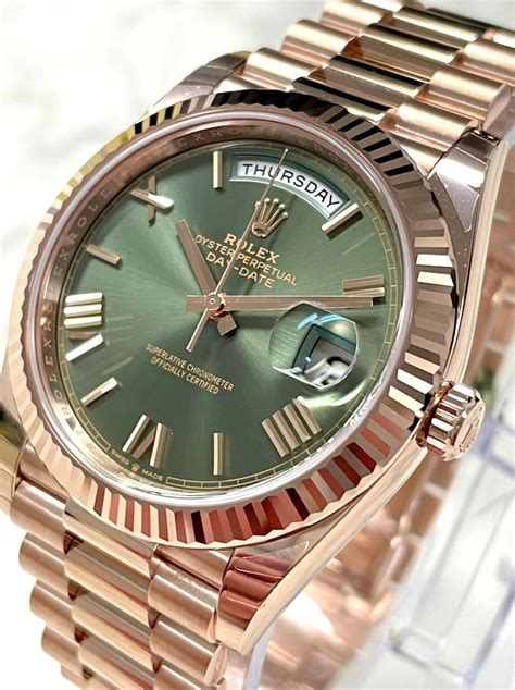 rolex day date rose gold on wrist